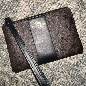 Coach Brown and Black Wristlet